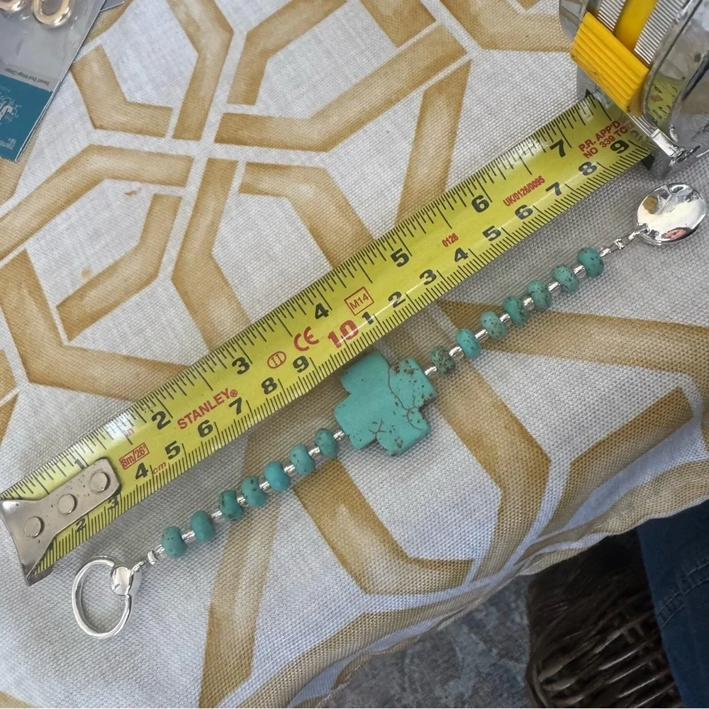 Handmade Cross Bracelet | Upcycled Jewelry | Magnetic Clasp